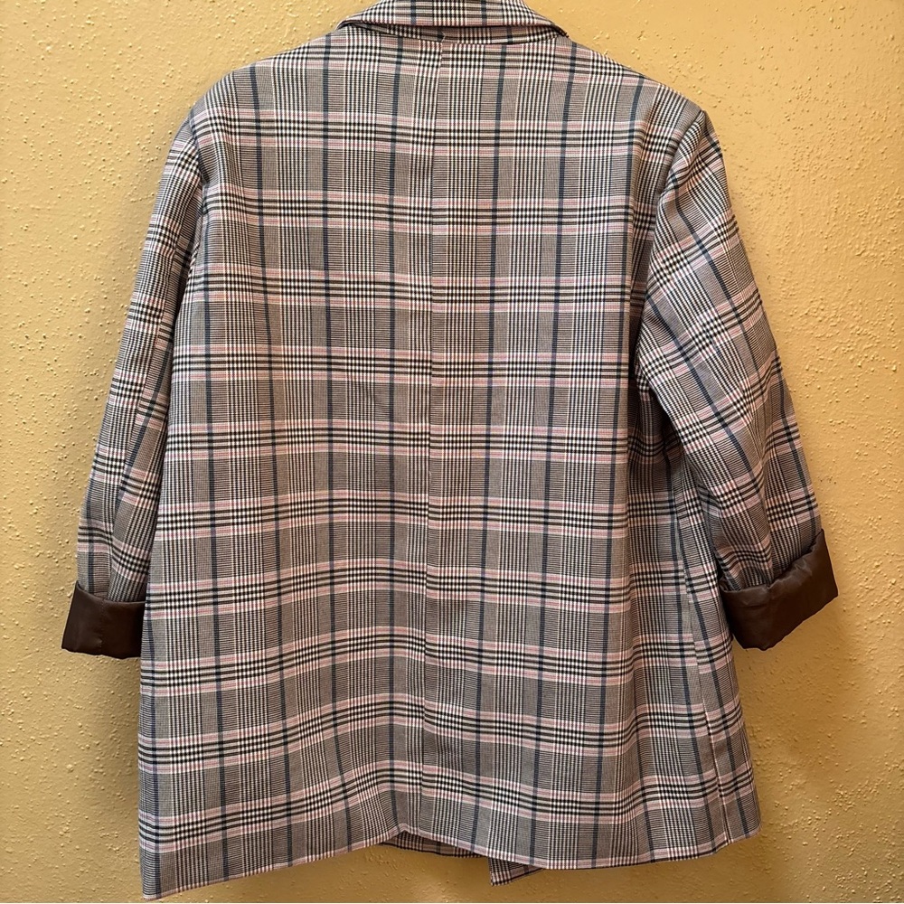 Women's Plaid Blazer Jacket - Picture 5 of 6